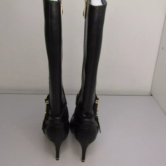 NEW WHITE HOUSE BLACK MARKET  Tall Double Buckle Boot Pointed Toe Black Size 8 - Picture 4 of 10